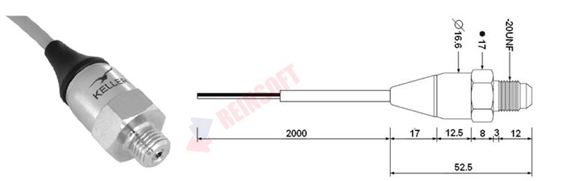 Миниатюрный датчик давления 0-16 bar, 4-20mA  Keller PA 21G